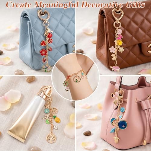 569Pcs Charms Lip Gloss Keychain Making Kit, Bracelet Making Kit, DIY Bag Charm Kit with Key Chain Hooks, Jump Rings, Lobster Clasps, Charms, Chains & Tools, Jewelry Pliers, Jewelry Craft Kit Supplies - Thumbnail 5