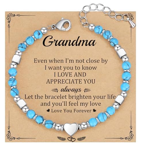 Btysun Mothers Day Gifts for Grandma, Grandma Mother Day Gift Gigi Gifts Gemstone Bead Bracelet Nana 70th Birthday Gift Xmas Bracelet - Image 1
