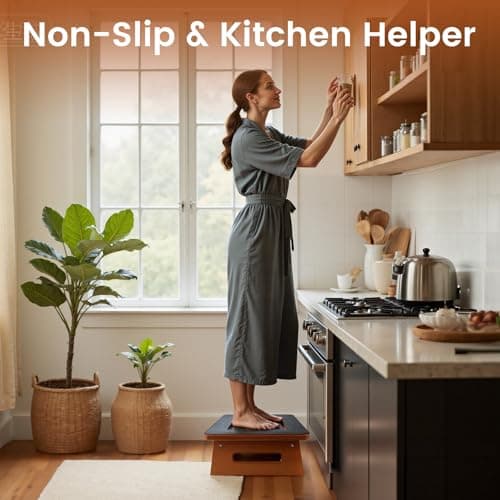 Landrip Step Stool for Adults Seniors with Non-Slip Rubber Stepping Surface, Heavy Duty Wooden Step Stool, Bed Steps for High Beds, Bathroom, Bedroom, Kitchen & Kids Bedside Support - Thumbnail 6