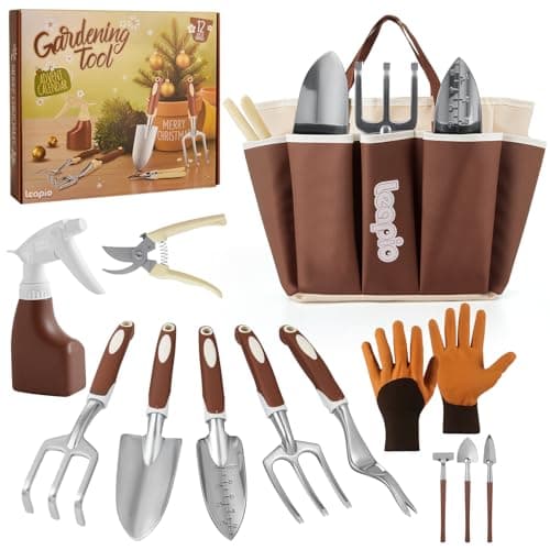 Leapio Gardening Gifts for Women Men, 12PCS Heavy Duty Garden Tools Set with Large Garden Bag and Gloves Pruning Shears, Unique Birthday Easter Gardening Gifts for Mom Dad Boyfriend Planting Lovers - Image 1