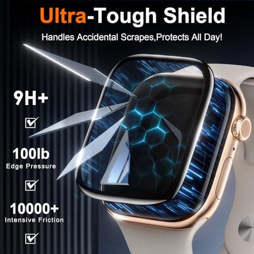 YWXTW TOP 9H+ Tempered Glass Screen Protector for Apple Watch Series 11/10 46mm, [3S Installation] Bubble-Free, Anti-Scratch, HD Clear Film for iWatch 11/10 46mm - Thumbnail 3