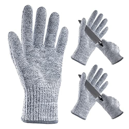 ANDANDA Cut Resistant Gloves, Safety Chef Gloves for Cutting for Oyster Shucking, Fish Fillet Processing, Wood Carving, Grey L 2 Pairs - Image 1