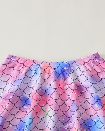 Girls Swimsuit Toddler Bathing Suit Size 6 7 Kids Swimsuits with Skirt Cute Ruffle One Shoulder Mermaid Swimming Little Girl Bikini Sets Summer Outfit - Thumbnail 6