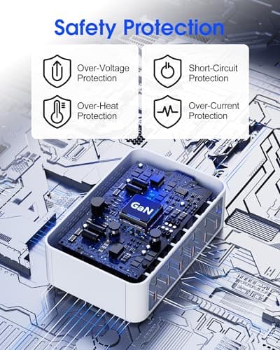 12-Ports Multiple USB C Fast Charging Station, 220W GaN Charger Hub with European Travel Plug, PD 65W Laptop Charger for MacBook iPad iPhone Google Pixelbook Dell XPS Galaxy Steam Deck - White - Thumbnail 4
