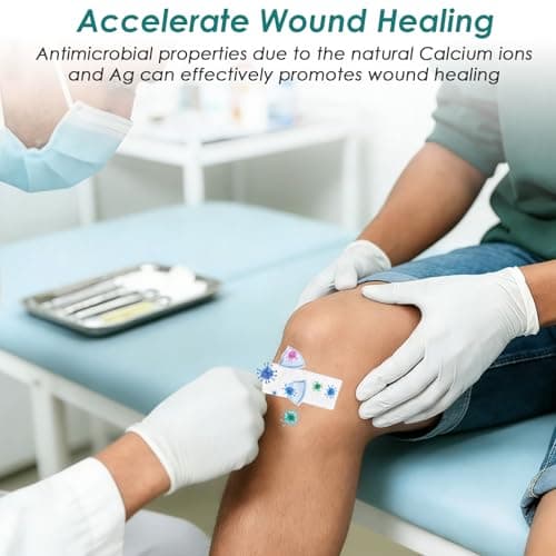 Calcium Alginate Wound Dressing Pads, 0.8" x 12" Patches [5 Individual Pack], High Absorbency Dressing, Soft Wound Care Products, Comfortable & Gentle and Non Stick Gauze Pads for Wound Care - Thumbnail 5