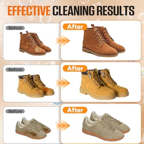 Nanoxa Suede Shoe Cleaner, No-Rinse Suede and Nubuck Cleaner Removes Dirt & Stains, Suede Shoe Cleaning Kit with Brush & Towel for Suede, Nubuck, Boots, Sneakers - Thumbnail 3