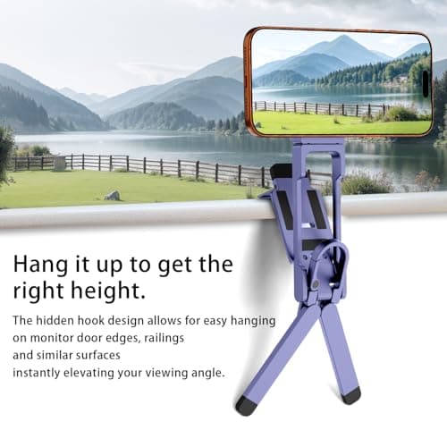 COMAN DP58 Magnetic Phone Tripod, Aluminum MagSafe Tripod Stand with Carabiner, Mini Portable Travel Pocket Stand for iPhone & Non-Magnetic Phones with Included Ring - Thumbnail 3