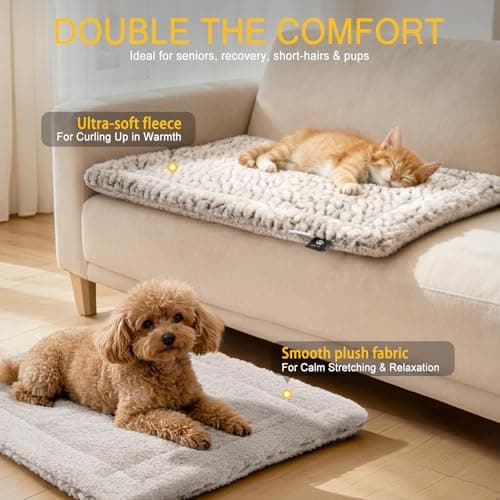Self Heating Cat Pad Self Warming Bed 27.5" x 18.5" Thermal Heated Cat Mat Extra Warm Pet Mat for Outdoor and Indoor Large Kittens Small Puppy Pets - Thumbnail 4