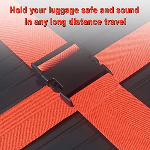 Luggage Straps for Suitcases TSA Approved Travel Belt 4 Pack by Chelmon (Red) - Thumbnail 4