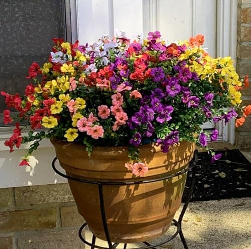 HIFIDECKY Artificial Flowers for Outdoors 16 Bundles Fake Flowers Fake Plants Spring Summer Decoration UV Resistant Fake Silk Flowers for Porch Patio Home Planter Window Box Yard Garden Decor - Thumbnail 2