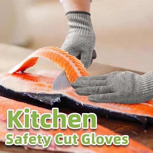Schwer SlicePro ANSI Cut Resistant Gloves, Food Grade Cutting Glove for Kitchen Food Prep, Mandoline Gloves for Meat Cutting, Oyster Shucking, Fish Fillet Processing, PR1501-G, L - Thumbnail 6