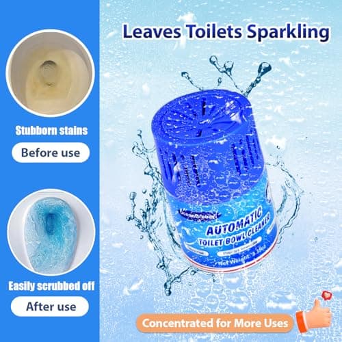 OceanBreezy Automatic Toilet Bowl Cleaner Bottles, 2 Pack In-Tank Toilet Cleaner for Stain Build-Up Prevention, Blue Long-Lasting Toilet Tank Cleaner, Septic Safe, Fresh Scent, Up to 3 Months Each - Thumbnail 3