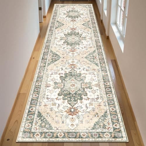 Rug Runners for Hallways Non Slip 2x8, Kitchen Rugs with Rubber Backing, Washable Vintage, Boho Area Rug for Living Room, Low Pile Distressed Rugs Carpet Runners for Bedroom, Entryway, Laundry - Image 1