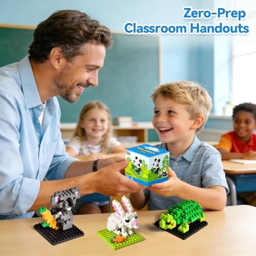 FUN LITTLE TOYS Mini Animal Building Blocks – 12 Pack, No Duplicates, Individually Boxed Zoo Sets for Kids 6-12, Party Favors, Classroom Prizes, Goodie Bag Stuffers & Easter Egg Fillers - Thumbnail 4