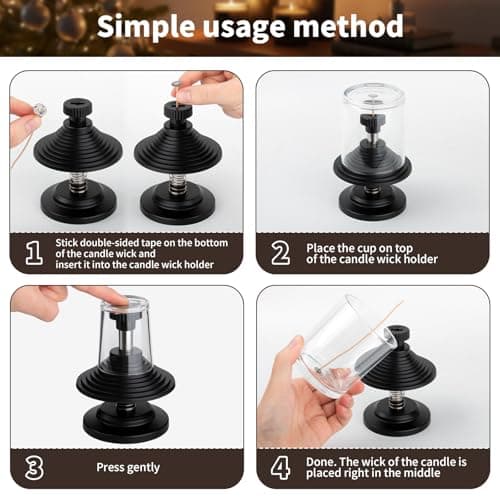 HOUSEASSIST Candle Wick Centering Tool, Adjustable Wick Holder for Candle Making - Keeps Wicks Straight & Centered, Fits Most Candle Jars with 1.57-3.94 Inch Diameter（No Wax Melting Pot） - Thumbnail 2