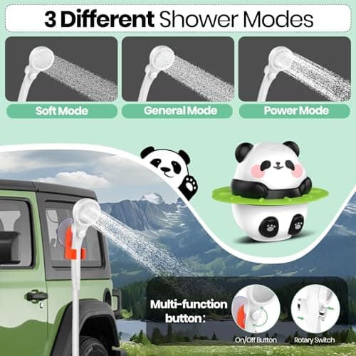 MarvinnanSlyke Portable Camping Shower, 10500mAh Camp Shower with 3 Spray Modes, IPX7 Waterproof Outdoor Shower, Perfect for Hiking, Beach, Pets & Car Wash - Thumbnail 2