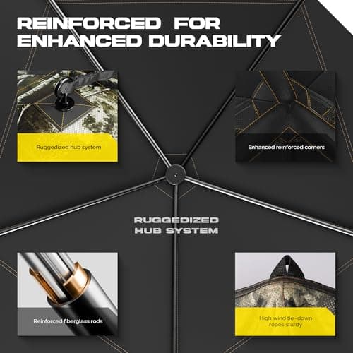 5-Sided Hunting Blind, 3-4 Person Pop Up Blinds 288 Degree See Through, Portable Durable Hunting Ground Blinds for Deer Hunting(Swing Door) - Thumbnail 5