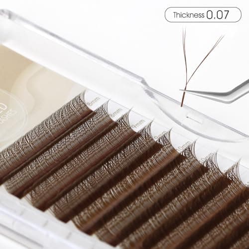 NATUHANA 4D YY Eyelash Extension Colored 0.07mm C Curl 8-14mm Mixed Tray Premade Fan 2D Y Shape Volume Lash 12 Rows Color Lashes (8-14 MIX, Brown, 0.07 C) - Thumbnail 2