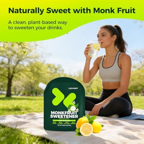 Lesweet Monk Fruit Sweetener with Erythritol, Monk Fruit Extract, 1:1 White Sugar Substitute, Zero Calorie, Keto Friendly, Non-GMO, Perfect for Coffee & Baking, 16 oz (Pack of 1) - Thumbnail 5