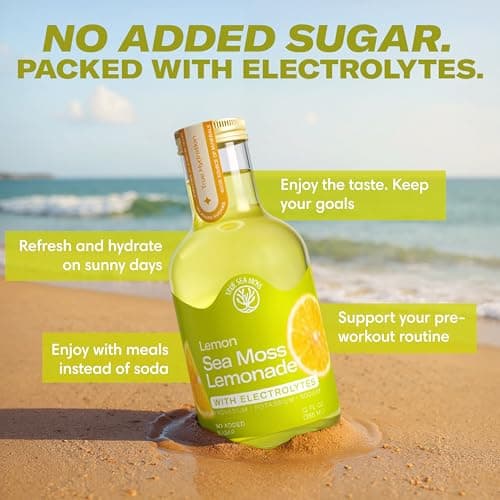 True Sea Moss Lemon Lemonade – Single Flavor Pack with Classic & Electrolyte Formula Variation – 4 × 12 fl oz Bottles – Made in USA - Thumbnail 4