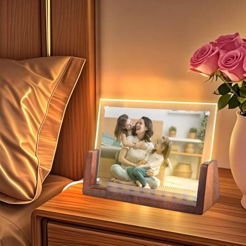 JUOIFIP Light Up Picture Frame 5x7 with Led Clor-Changing- Cute Photo Frame Gifts for Couple, Girl Friend or Family, Clear Acrylic Frames Fits Photos of 4 x 6 or 5 x 7 In (Horizontal) , Lovely Lamp Decor - Thumbnail 3