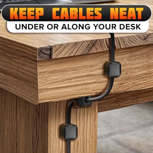 12 Pack Magnetic Cable Clips Black – Fast Locking System Cable Management for Desk, Nightstand & Car – Strong Adhesive Wire Clips, USB Cable Organizer, Phone Charger Cord Holder for Home & Office - Thumbnail 6