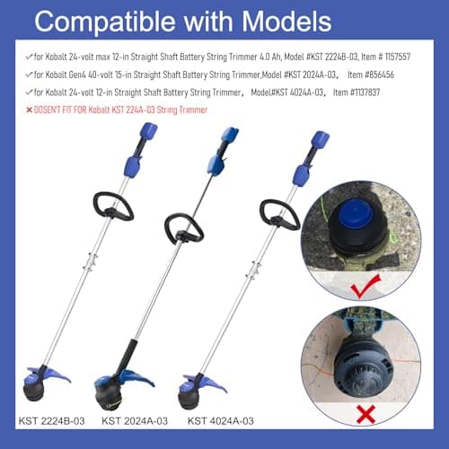 4PC Replacement AS1300 Blue Spool for EGO ST1500 ,ST1500-S,ST1500SF,ST1502SA,ST1502XY,ST1504SF (Use AH1300 head) 15-Inch Trimmer, Trimmer Spool for Kobalt 24V KST 2224B-03,KST 1124B-03,KST 2024A-03 - Thumbnail 2