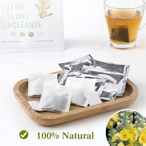 HUAYING Mullein Leaf Tea Bags, 30 Teabags, 3g/Bag For Lungs, Caffeine Free, Non-GMO (3.17 oz/90g) - Thumbnail 3