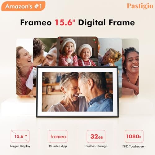 Digital Picture Frame, 15.6 Inch Large Frameo Digital Photo Frame WiFi, 32GB, 1920 * 1080 IPS HD Touch Screen, Tabletop&Wall-Mounted, Share Picture Video, Birthday, Wedding, for Mom - Thumbnail 2