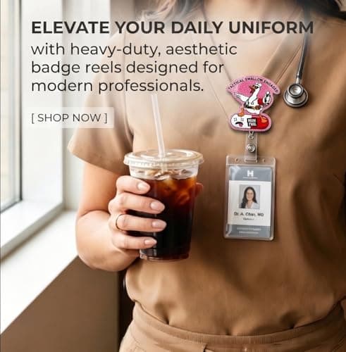 Retractable Badge Reel with Alligator Clip, Heavy Duty, Cute Funny ID Name Tag Holder for Nurses, Doctors, Teachers, and Office (Pink-Take This) - Thumbnail 3