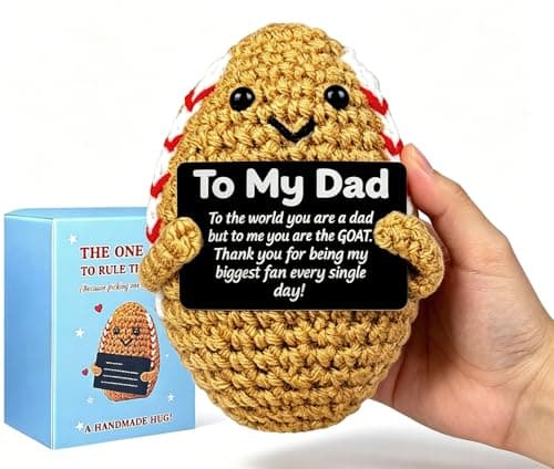 Kenoerd Dad Gifts from Son and Daughter-Emotional Support Football for Dad,Crochet Positive Potato Footballs,Unique Fathers Day Birthday Gifts Husband, Funny Football Decor Office Desk Accessories - Image 1