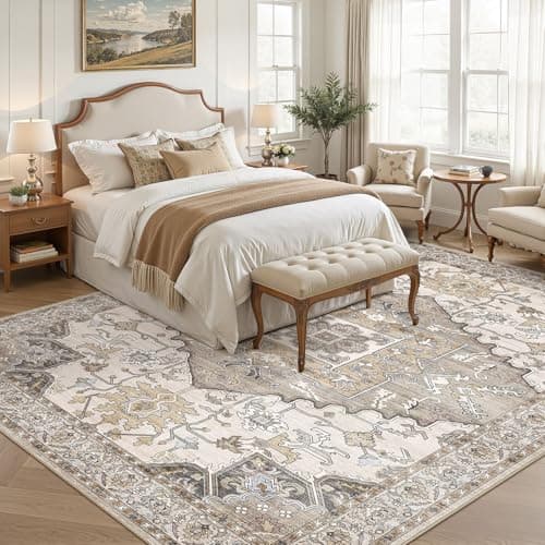 ELLIUNE 8x10 Area Rugs for Living Room: Non Slip Neutral Washable Brown Rug, Soft Stain Resistant Indoor Floor Carpets for Bedroom Dining Decor Farmhouse Home Office Kid & Pet Friendly - Thumbnail 5