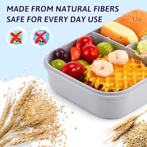 MISS BIG Bento Box for Kids, Leakproof Lunch Box, No BPAs & Chemical Dyes, M/W, D/W & Fridge Safe (1150ml Gray) - Thumbnail 4