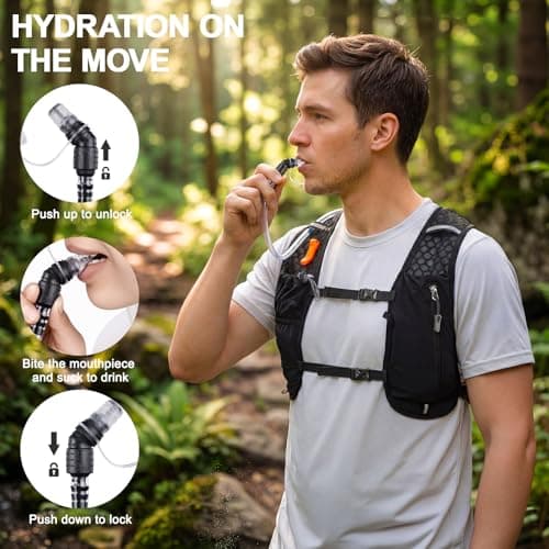 KUYOU Running Vest for Women & Men, Lightweight Hydration Backpack with 2L Water Bladder, Water Backpack for Trail Running, Hiking, Cycling & Marathon - Thumbnail 5