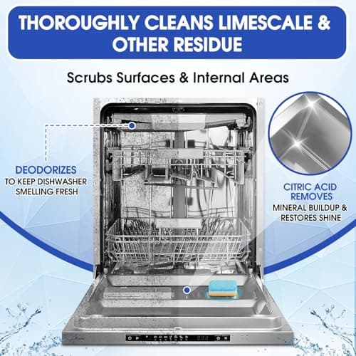 Airhome Dishwasher Cleaner Tablets,20g 30-Count Deodorizing Pods (15-Month Supply) - Heavy-Duty Descaler Removes Limescale, Minerals, Grease & Odors, Lemon Scent - Thumbnail 4