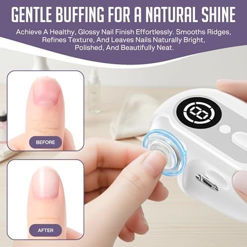Smart 4-in-1 Electric Nail Clipper with Digital Display | Automatic Nail Trimmer & Polisher for Thick Nails | LED Light, 2 Speeds & Scraps Storage | Rechargeable Safety File for Babies & Seniors - Thumbnail 4