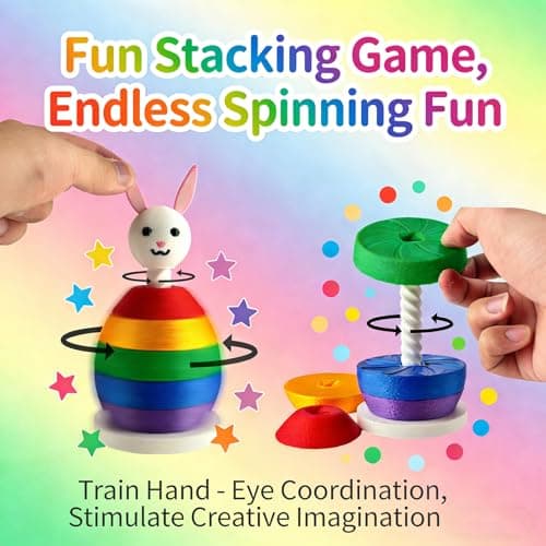 PDUODOU Easter Stacking and Eggs Toy PLA Sensory Montessori Toys Building Blocks for Infant Toddler Early Development - Thumbnail 2