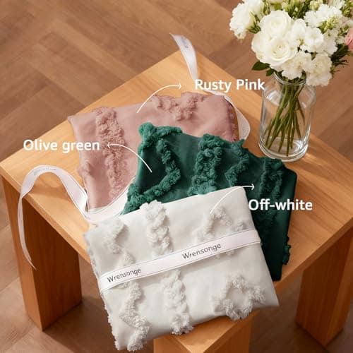 WRENSONGE Queen Size Comforter Set with Sheets - 7 Pieces Emerald Green Tufted Bed in a Bag Queen Shabby Chic Bedding Sets with 1 Comforter, 2 Sheets, 2 Pillowcases & 2 Shams - Thumbnail 5