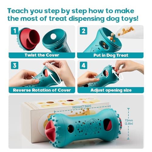 knitly Interactive Dog Toys, Adjustable Treat Dispensing Toy to Keep Them Busy, Dog Enrichment for Brain Stimulation & Cognitive for Puppy Puzzle to Reduce Boredom-Ideal Gift for All Dogs(Rigid Nylon) - Thumbnail 5