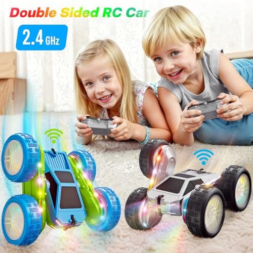 Remote Control Car, 360° Flips Rotating RC Stunt Car with USB-C Charge Modular Battery, 4WD RC Cars with LED Lights Strips, All Terrain RC Truck Toys for Kids 3+ Year Old Boys Christmas Birthday Gift - Thumbnail 4