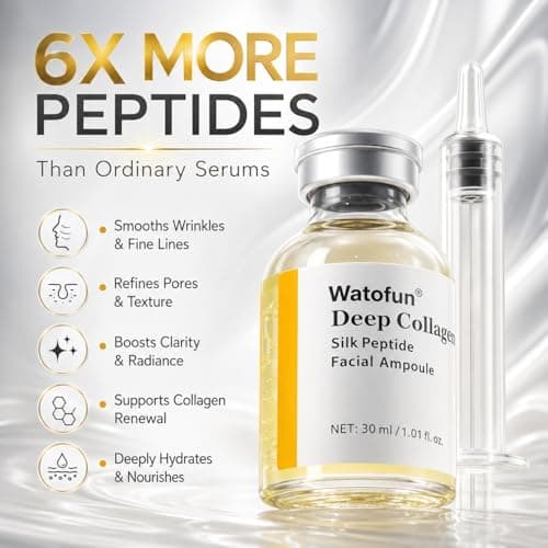 Silk Peptide Intensive Lifting Ampoule, Deep Collagen Silk Peptide Intensive Lifting Serum, Anti Aging Peptides Serum for Face Tightening, Lifting, Smoothing, Hydrating, 60ml/2.03 fl.oz - Thumbnail 5
