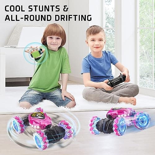 Terucle RC Cars, 2.4Ghz 4WD New Gravity Gesture Sensing Remote Control Car Toys, Stunt Twist Truck Toys for 6-12 yr Boys & Girls, RC Drift Car with Light Music Best Gift for Kids Age 7 8 9 10 11 yr - Thumbnail 3