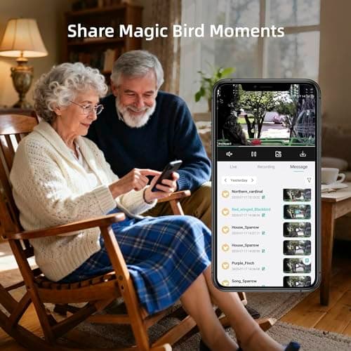 Bird Feeder with Camera,AI Identify Birds Species,Solar Powered with Rechargeable Battery,Auto Record Videos in Backyard,Instant Notifications,Ideal Gift for Family and Bird Lovers (Green) - Thumbnail 6