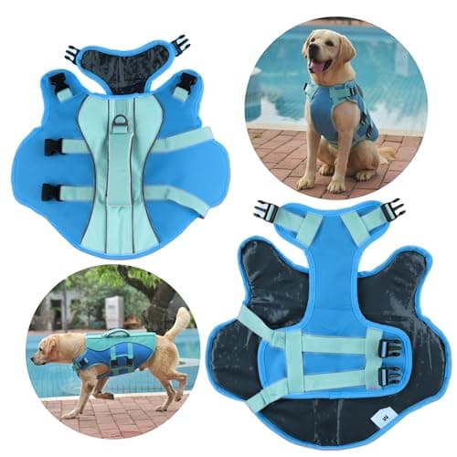 PETDSH Dog Life Jacket Large, High Flotation Dog Life Vest for Swimming Boating, Reflective Puppy Lifejacket with Superior Buoyancy and Rescue Handle, Adjustable Safety Dogs Floating Vests - Thumbnail 3