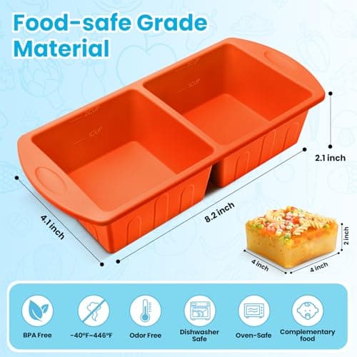 2 Pack Silicone Freezer Trays With Lid For Easy Storage Silicone Soup Freezer Molds 2 Cup ，Perfect For ice cube tray Freezing Broth Sauces Store Leftovers , Leakproof, Easy Release Dishwasher Safe - Thumbnail 4