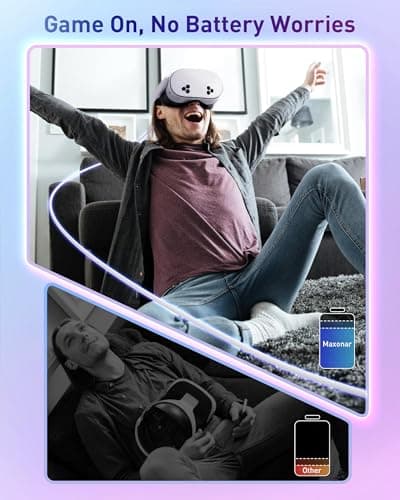 Maxonar VR Charging Link Cable 16FT (Next-Gen Chip) Compatible with Meta Quest 3S/Quest 3/Oculus Quest 2/Pico 4 Accessories and PC/SteamVR, Awesome Gift-5Gbps USB 3.0 to USB C Cable-White - Thumbnail 2