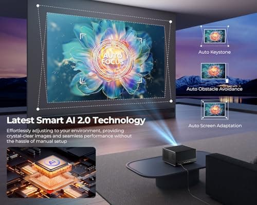 ELEPHAS Smart 4K Supported Projector with WiFi & Bluetooth, 2000 ANSI Lumens, Compatible with Netflix, Prime Video, YouTube, Auto Focus & Keystone, Dust-Proof Sealed, Dolby Audio Video Projector - Thumbnail 4
