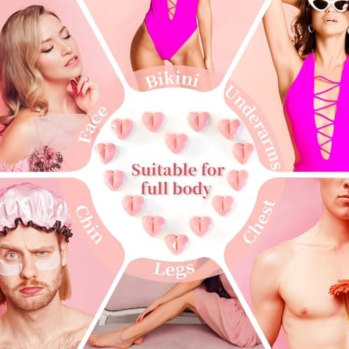 Chulan Wax Beads for Hair Removal-Sensitive Skin Formula-14.1oz Hypoallergenic Hard Waxing Bead for Face Body, Large Heart Professional Wax Beans for Coarse Hair, Brazilian, Bikini, Facial, Leg, Pink - Thumbnail 2