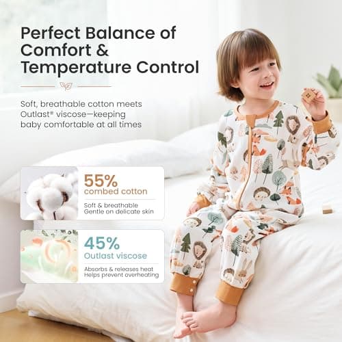 i-baby Outlast® Baby Sleep Sack with 2-Way Detachable Sleeves, Unisex Toddler Sleeping Bag with Smart Temperature Regulation, Growth-Friendly Baby Wearable Blanket with Legs for Infants, 1-2T - Thumbnail 3