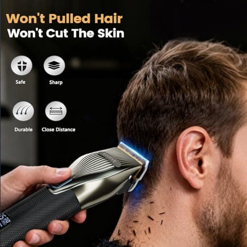 piceve Hair Clipper for Men, Professional Electric Hair Cutting & Trimmers Set with 7500RPM Powerful Motor & LCD Display, Mens Cordless Hair Grooming Kit Barbers Haircut, Gift for Birthday Christmas - Thumbnail 3